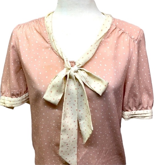 Jason Wu For Target Pink Polka Dot Tie Blouse - Picture 3 of 5